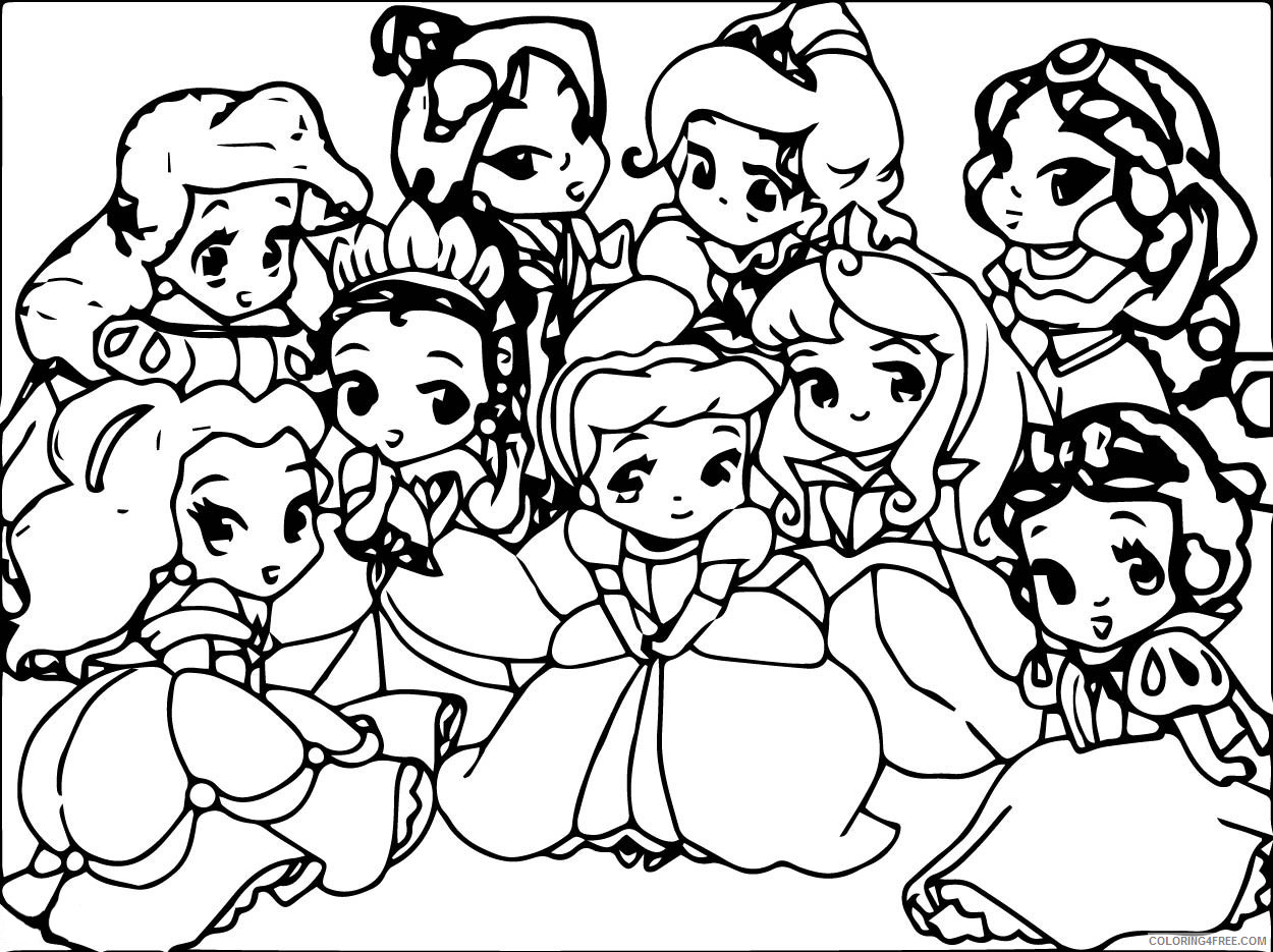 Baby Disney Coloring Pages Cartoons Cute Baby Disney Princess ...