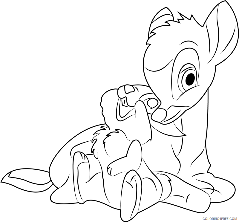 Bambi Coloring Pages Cartoons 1531534206_bambi and thumper a4 Printable 2020 0915 Coloring4free