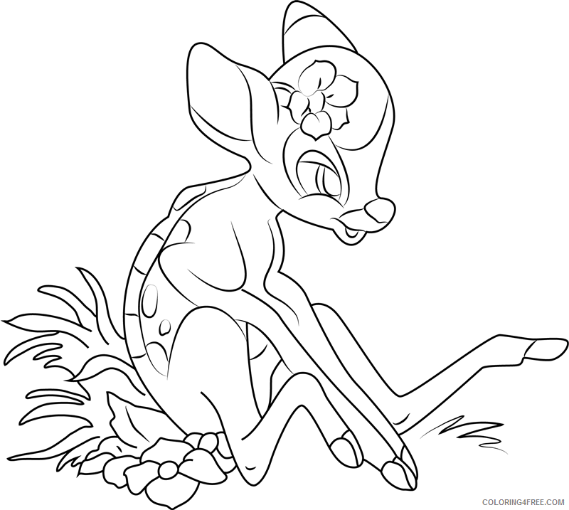 Bambi Coloring Pages Cartoons 1531535112_happy bambi a4 Printable 2020 0921 Coloring4free