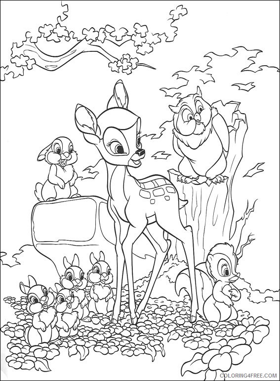 Bambi Coloring Pages Cartoons 1533701023_bambi 2 characters a4 Printable 2020 0926 Coloring4free