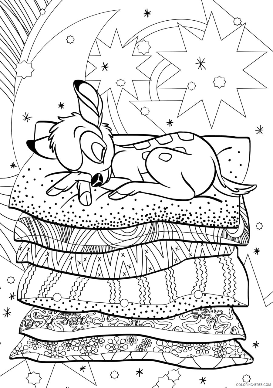 Bambi Coloring Pages Cartoons Bambi Disney for Adults Printable 2020 1015 Coloring4free