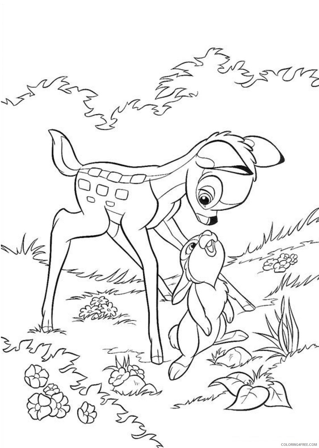 Bambi Coloring Pages Cartoons Bambi For Kids 2 Printable 2020 1005 Coloring4free