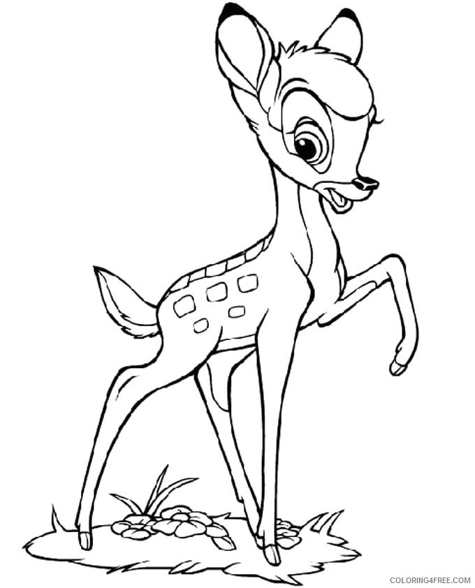 Bambi Coloring Pages Cartoons Bambi Sheets Printable 2020 1013 Coloring4free