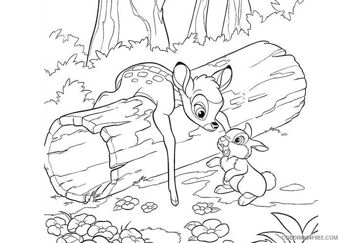 Bambi Coloring Pages Cartoons Bambi Thumper Printable 2020 1025 Coloring4free