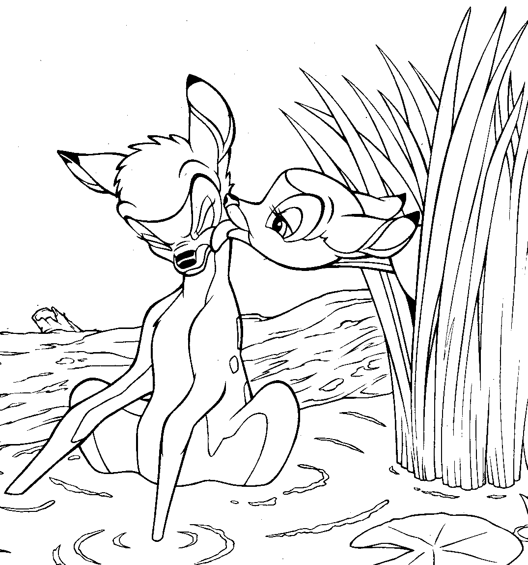 Bambi Coloring Pages Cartoons Bambi and Faline Printable 2020 0961 Coloring4free