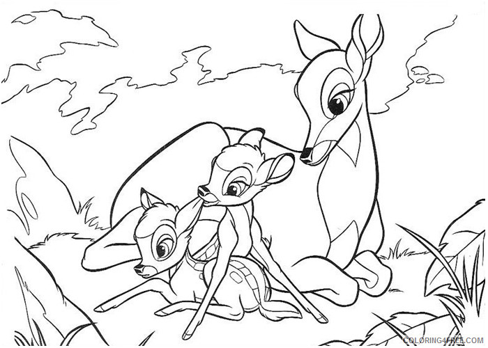 Bambi Coloring Pages Cartoons Bambi and Faline Printable 2020 0962 Coloring4free