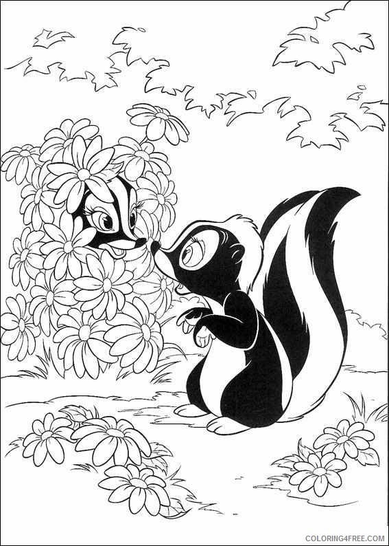 Bambi Coloring Pages Cartoons Bambi and Flower Printable 2020 0964 Coloring4free