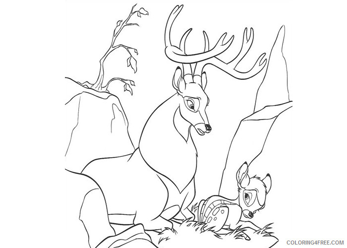 Bambi Coloring Pages Cartoons Bambi and Roe Printable 2020 0972 Coloring4free