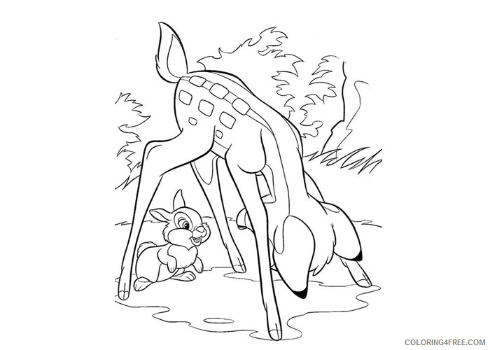 Bambi Coloring Pages Cartoons Bambi and Thumper Printable 2020 0974 Coloring4free