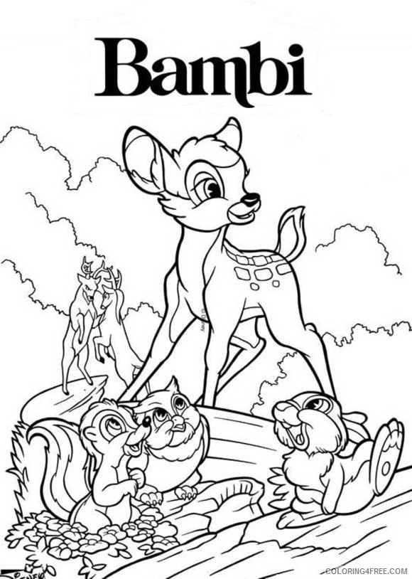 Bambi Coloring Pages Cartoons Bambi and Thumper Printable 2020 0975 Coloring4free