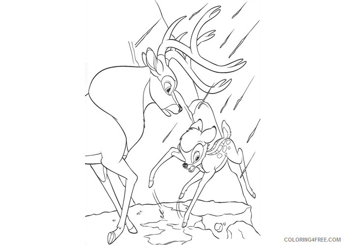 Bambi Coloring Pages Cartoons Bambi and father Printable 2020 0963 Coloring4free