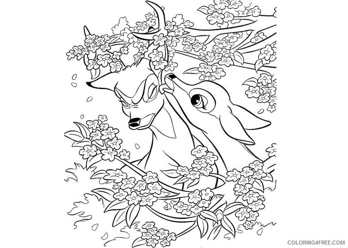 Bambi Coloring Pages Cartoons Faline and Bambi Printable 2020 1029 Coloring4free