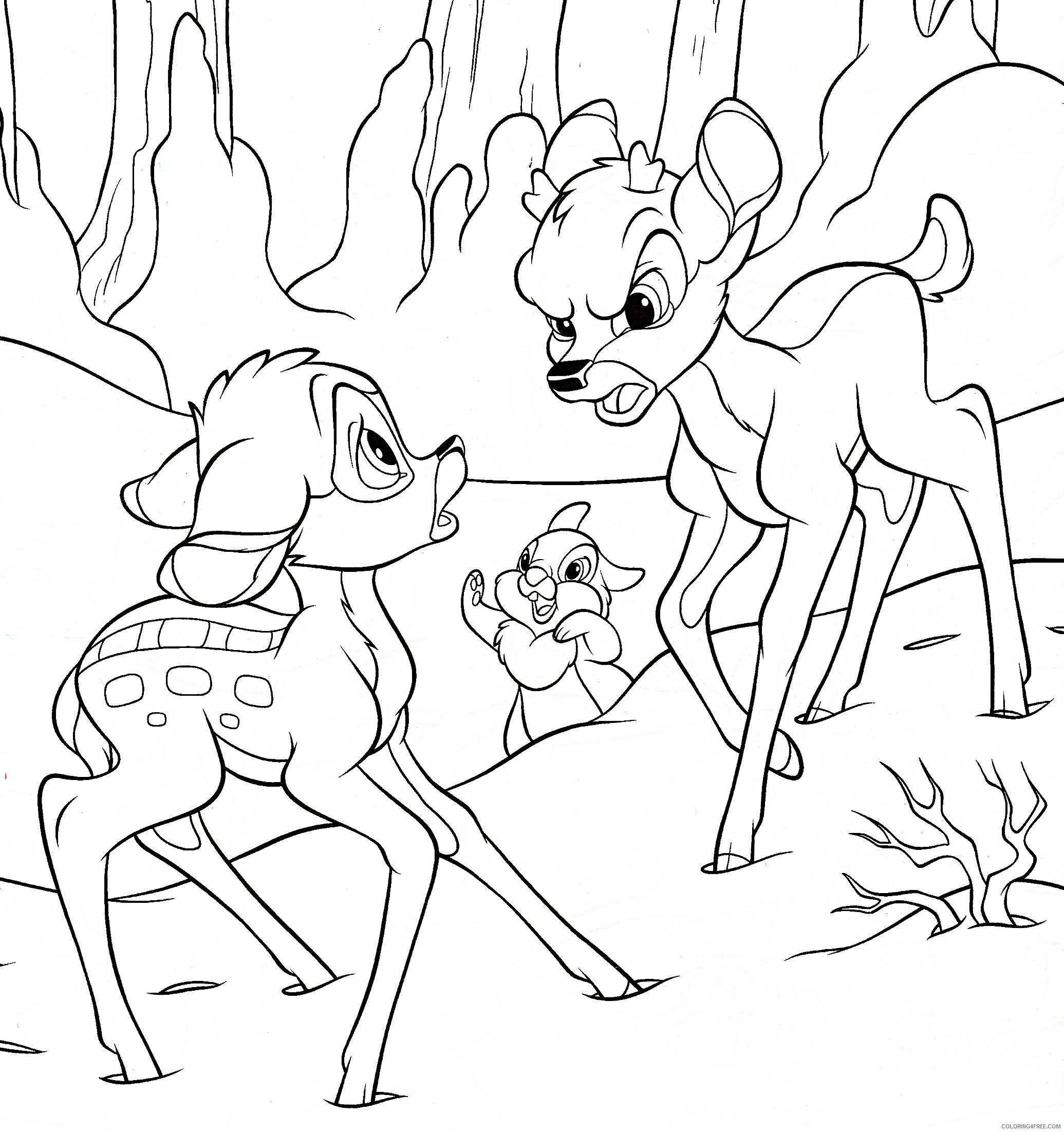 Bambi Coloring Pages Cartoons Printable Bambi Printable 2020 1034 Coloring4free