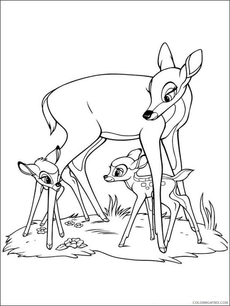 Bambi Coloring Pages Cartoons bambi 4 Printable 2020 1000 Coloring4free