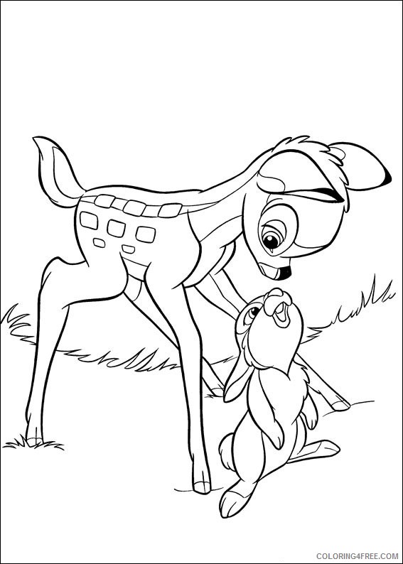 Bambi Coloring Pages Cartoons bambi and bunny Printable 2020 0960 Coloring4free