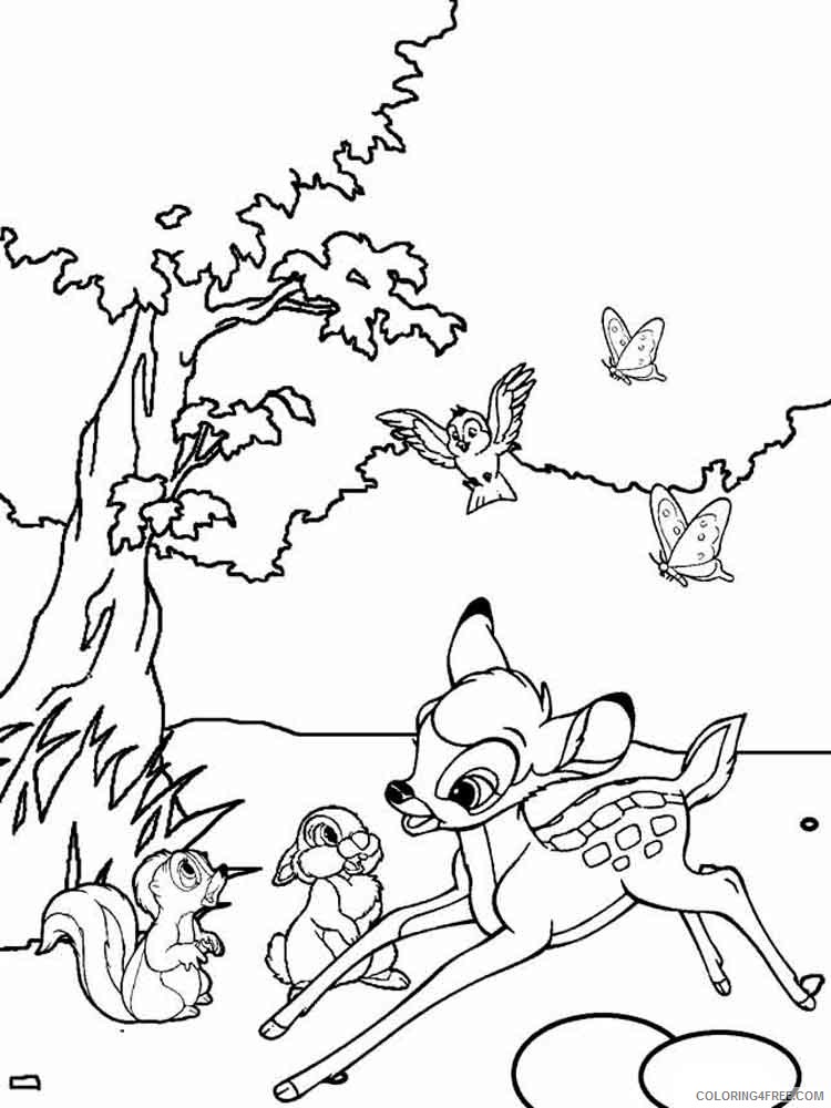 Bambi Coloring Pages Cartoons bambi and friends 2 Printable 2020 0968 Coloring4free
