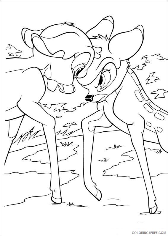 Bambi Coloring Pages Cartoons bambi fighting Printable 2020 1017 Coloring4free