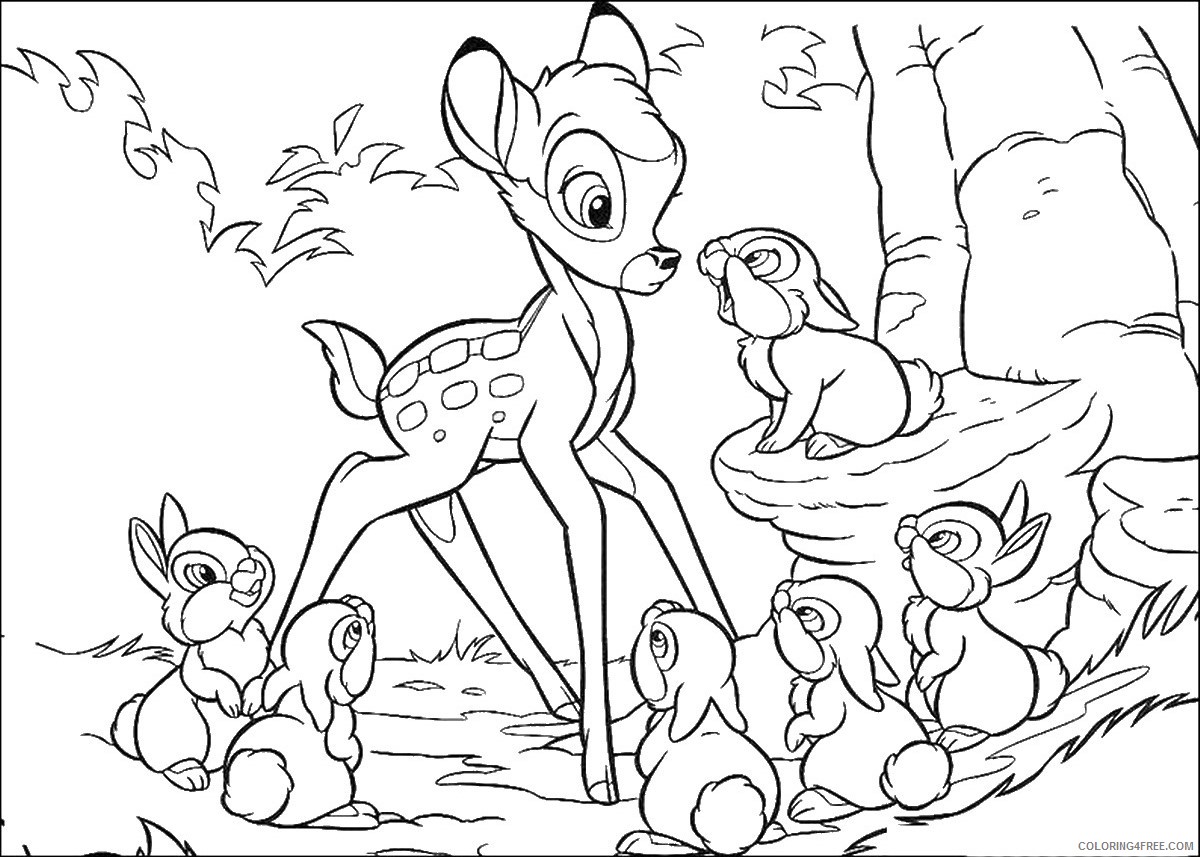 Bambi Coloring Pages Cartoons bambi_cl_02 Printable 2020 0929 Coloring4free