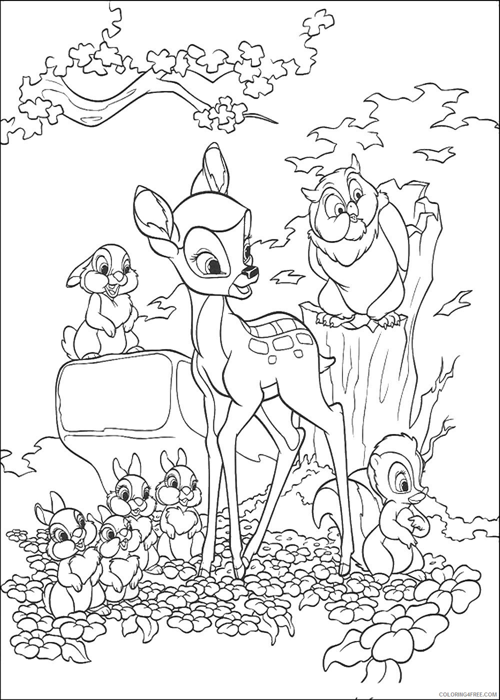 Bambi Coloring Pages Cartoons bambi_cl_05 Printable 2020 0931 Coloring4free