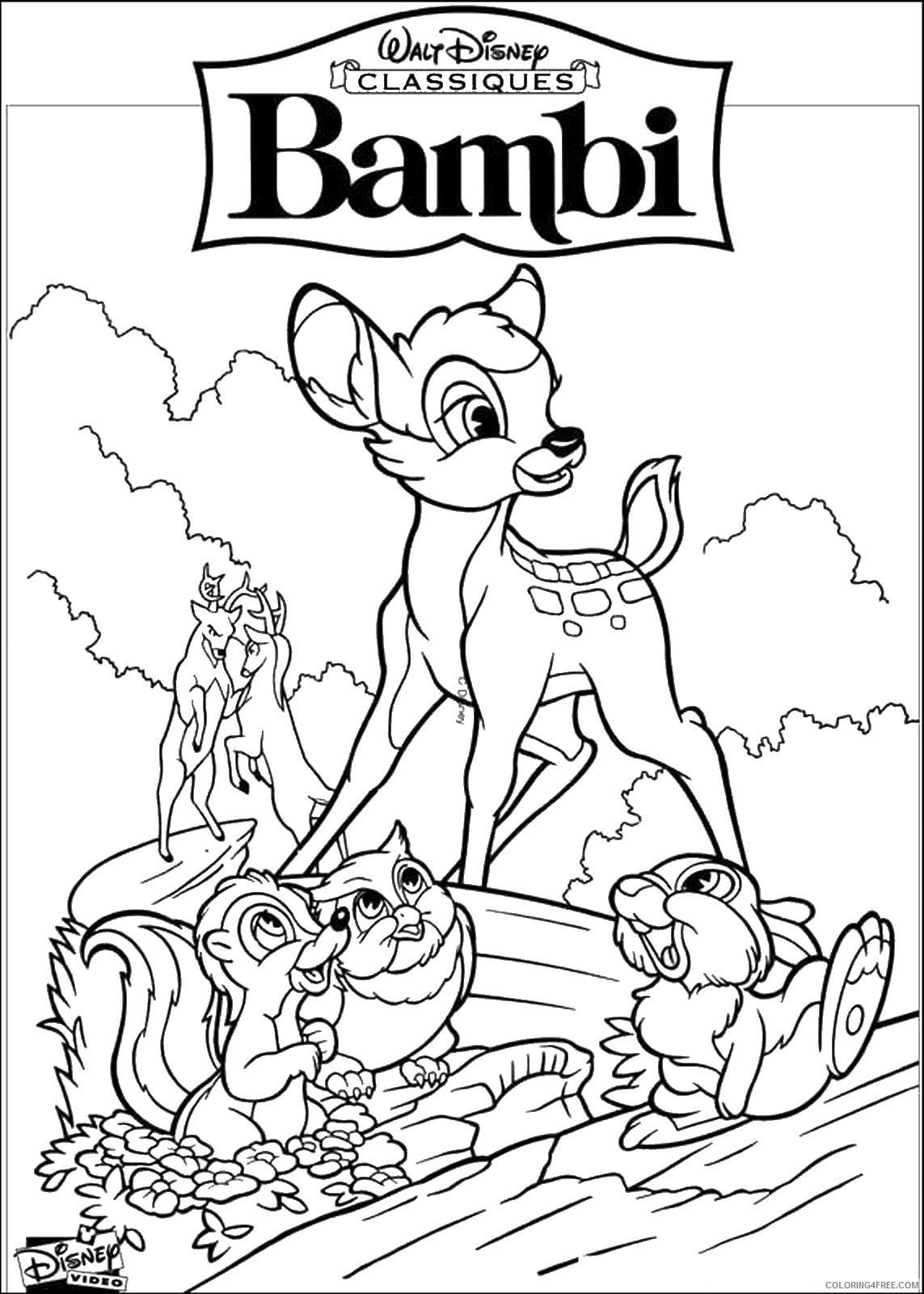 Bambi Coloring Pages Cartoons bambi_cl_06 Printable 2020 0932 Coloring4free