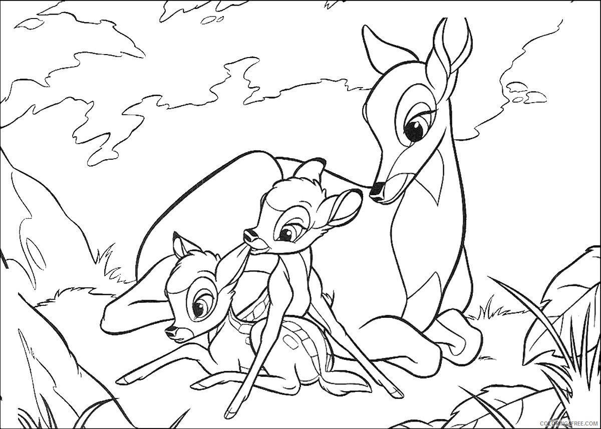 Bambi Coloring Pages Cartoons bambi_cl_10 Printable 2020 0936 Coloring4free