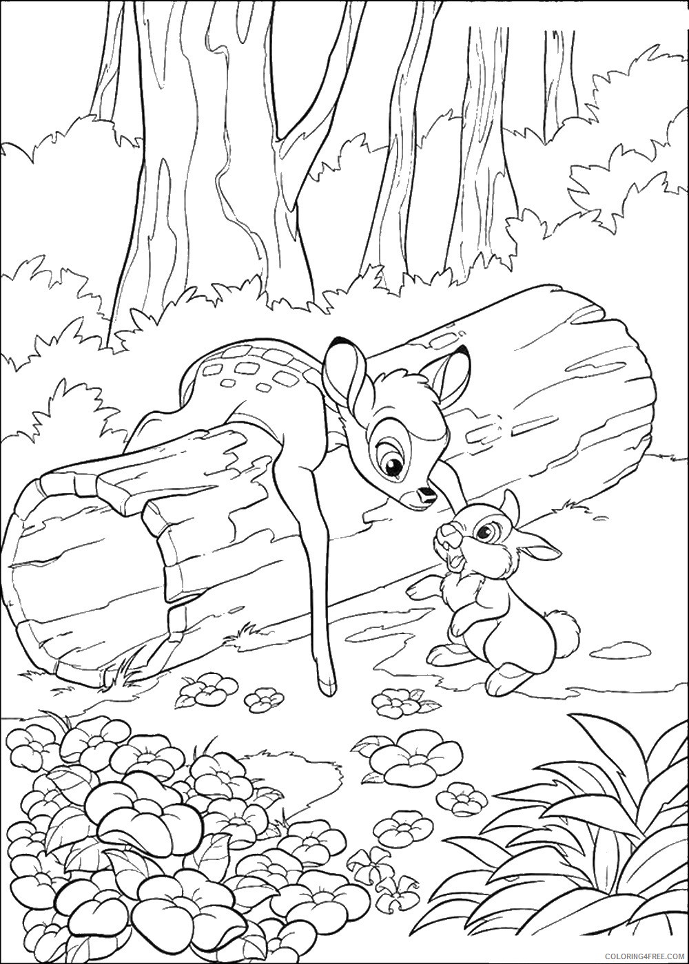 Bambi Coloring Pages Cartoons bambi_cl_14 Printable 2020 0940 Coloring4free