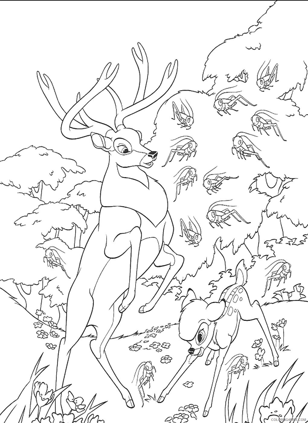 Bambi Coloring Pages Cartoons bambi_cl_20 Printable 2020 0946 Coloring4free