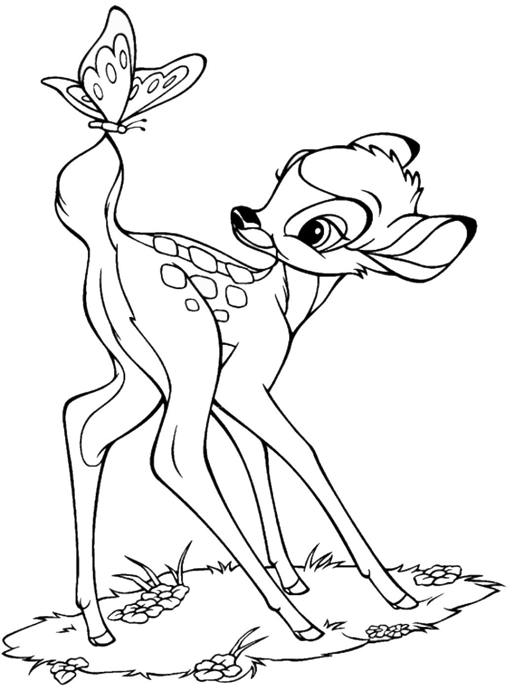 Bambi Coloring Pages Cartoons bambic1 Printable 2020 0981 Coloring4free