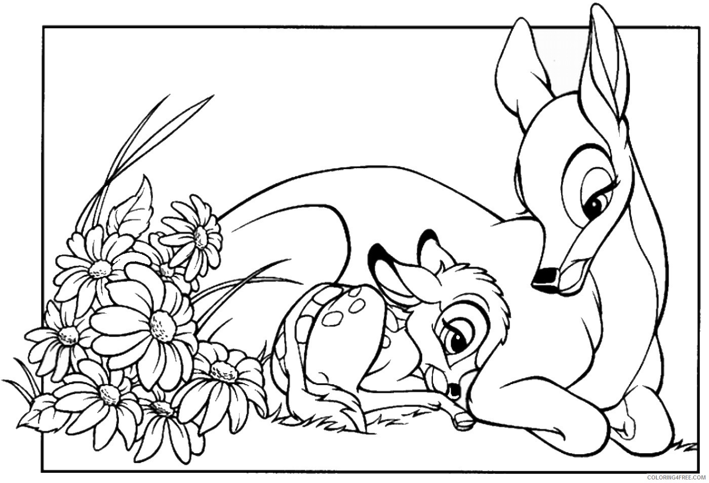 Bambi Coloring Pages Cartoons bambic3 Printable 2020 0982 Coloring4free