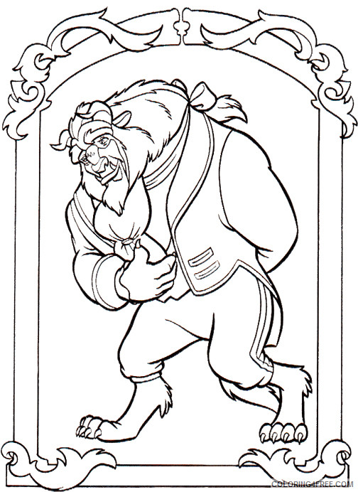 Beauty and the Beast Coloring Pages Cartoons Beast from Beauty and the Beast Printable 2020 1106 Coloring4free