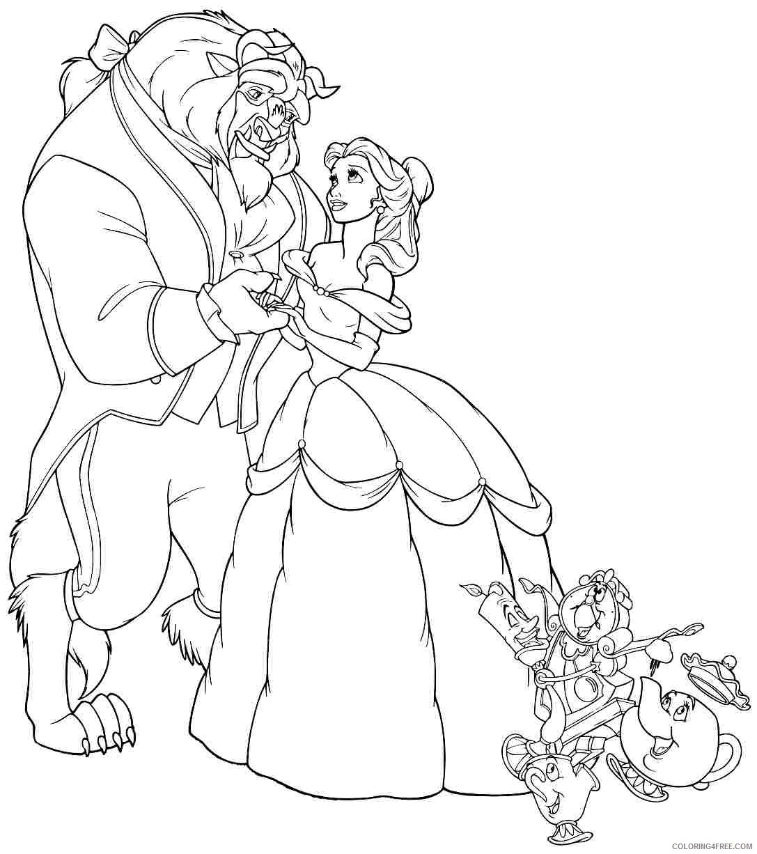 Beauty and the Beast Coloring Pages Cartoons Beauty and the Beast Pictures to Printable 2020 1155 Coloring4free