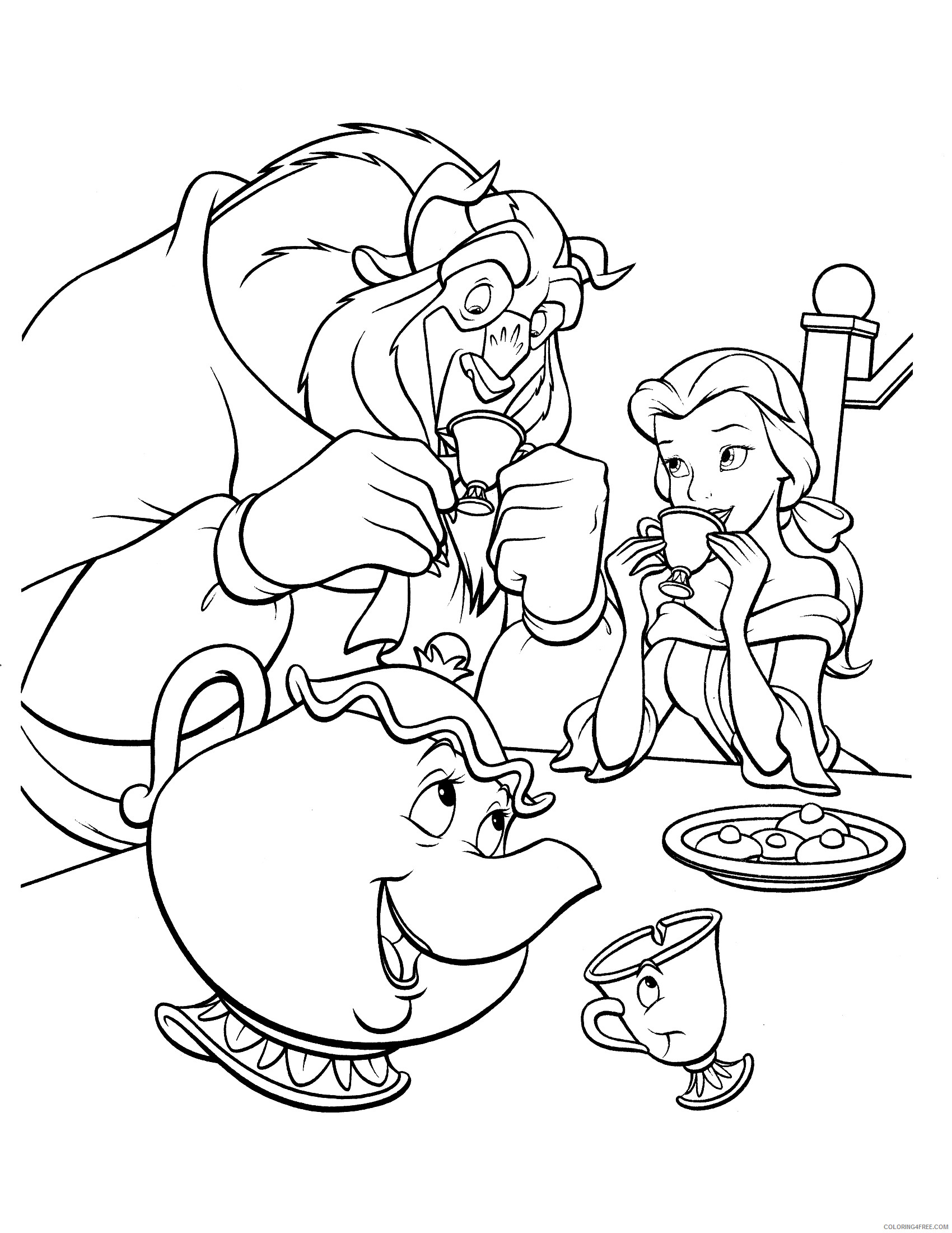 Beauty and the Beast Coloring Pages Cartoons Beauty and the Beast Printable 2020 1161 Coloring4free