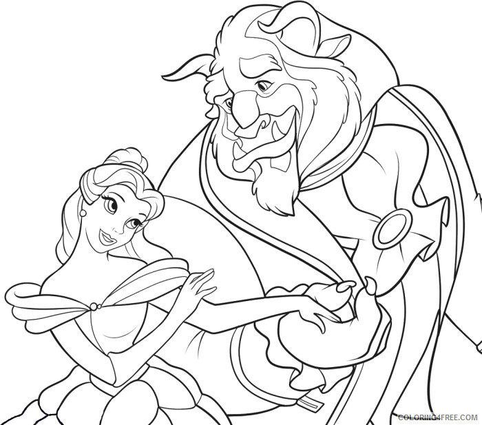 Beauty and the Beast Coloring Pages Cartoons Beauty and the Beast to Print 2 Printable 2020 1149 Coloring4free