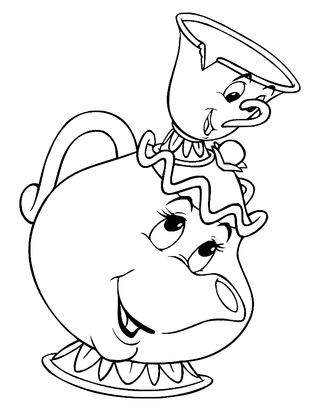 Beauty and the Beast Coloring Pages Cartoons Chip from Beauty and the Beast Printable 2020 1159 Coloring4free
