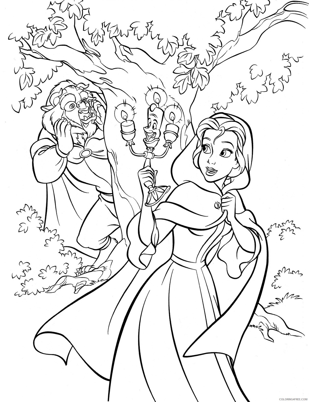 Beauty and the Beast Coloring Pages Cartoons Free Disney Beauty and the Beast Printable 2020 1173 Coloring4free
