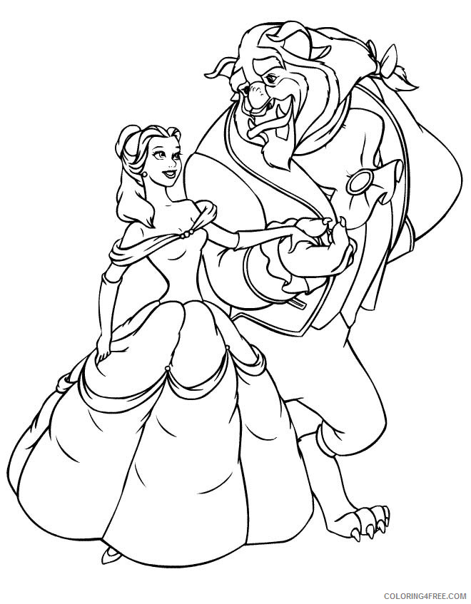 Beauty and the Beast Coloring Pages Cartoons Princess Beauty and the Beast Printable 2020 1175 Coloring4free