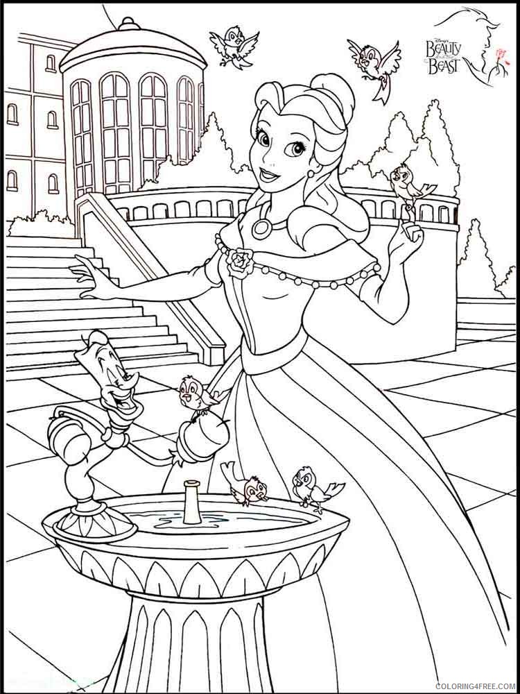 Beauty and the Beast Coloring Pages Cartoons beauty and the beast 11 Printable 2020 1118 Coloring4free