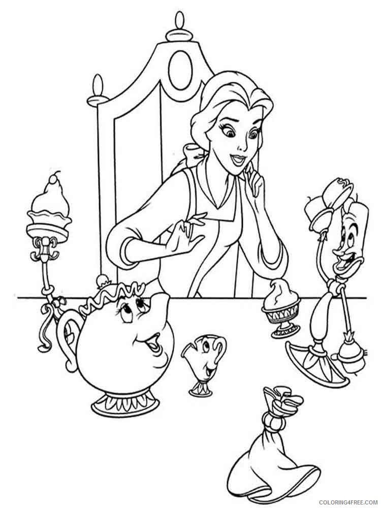 Beauty and the Beast Coloring Pages Cartoons beauty and the beast 16 Printable 2020 1123 Coloring4free