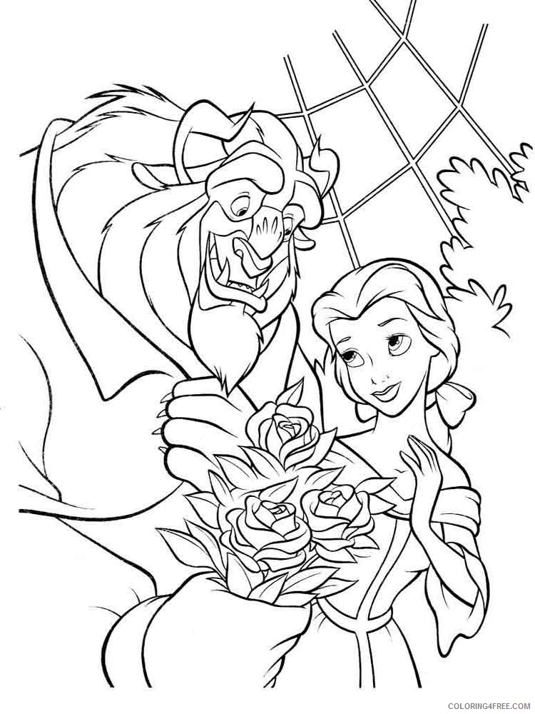 Beauty and the Beast Coloring Pages Cartoons beauty and the beast 4 Printable 2020 1135 Coloring4free
