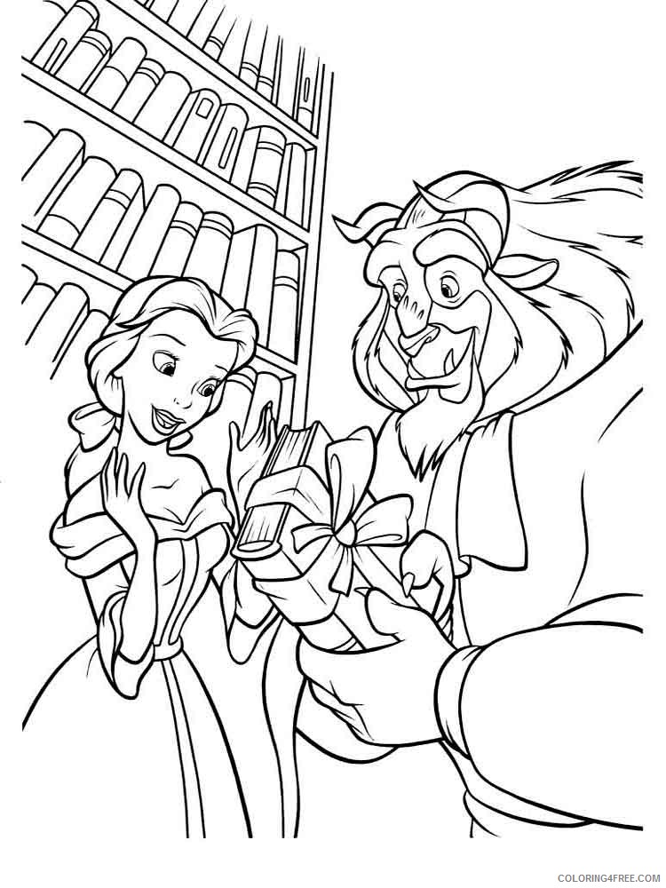 Beauty and the Beast Coloring Pages Cartoons beauty and the beast 5 Printable 2020 1136 Coloring4free