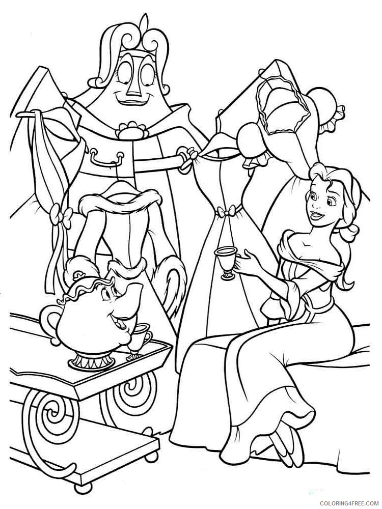 Beauty and the Beast Coloring Pages Cartoons beauty and the beast 7 Printable 2020 1138 Coloring4free