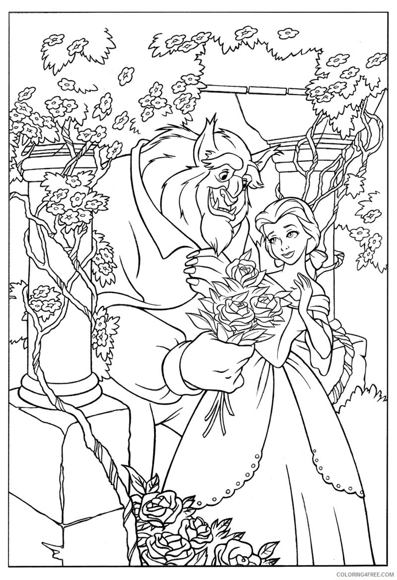 Beauty and the Beast Coloring Pages Cartoons for Beauty and the Beast Printable 2020 1162 Coloring4free