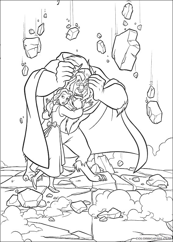 Beauty and the Beast Coloring Pages Cartoons of Beauty and the Beast 2 Printable 2020 1163 Coloring4free