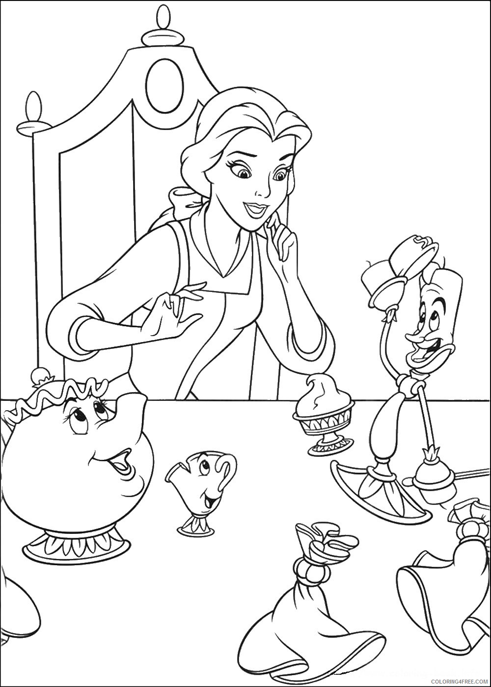Beauty and the Beast Coloring Pages Cartoons the_beauty_beast_cl_10 Printable 2020 1184 Coloring4free