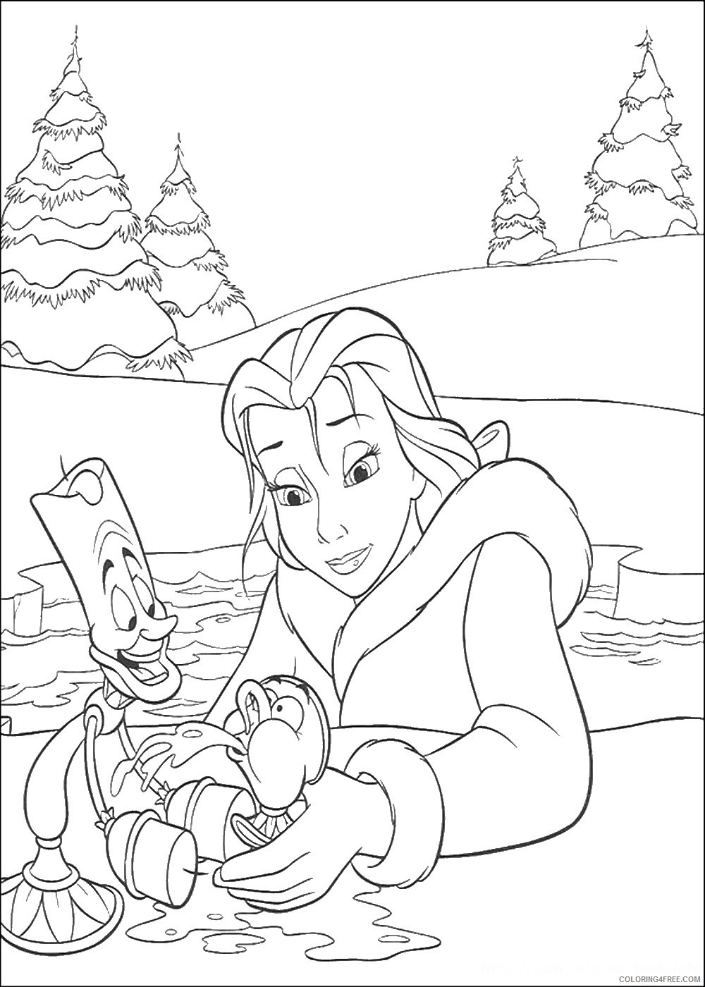 Beauty and the Beast Coloring Pages Cartoons the_beauty_beast_cl_15 Printable 2020 1187 Coloring4free