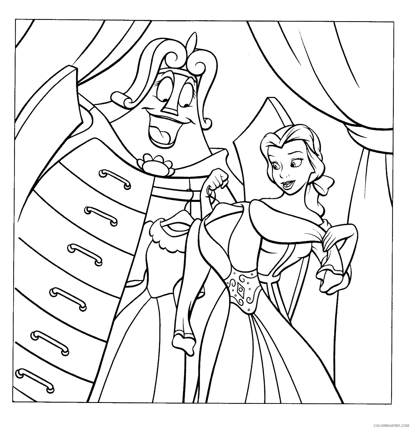 Beauty and the Beast Coloring Pages Cartoons the_beauty_beast_cl_35 Printable 2020 1200 Coloring4free