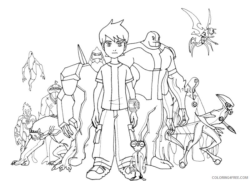 Ben 10 Coloring Pages Cartoons ben 10 1 Printable 2020 1265 Coloring4free