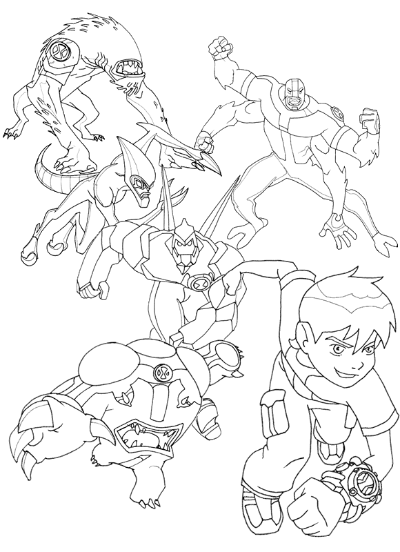 Ben 10 Coloring Pages Cartoons ben 10 qn9JE Printable 2020 1256 Coloring4free
