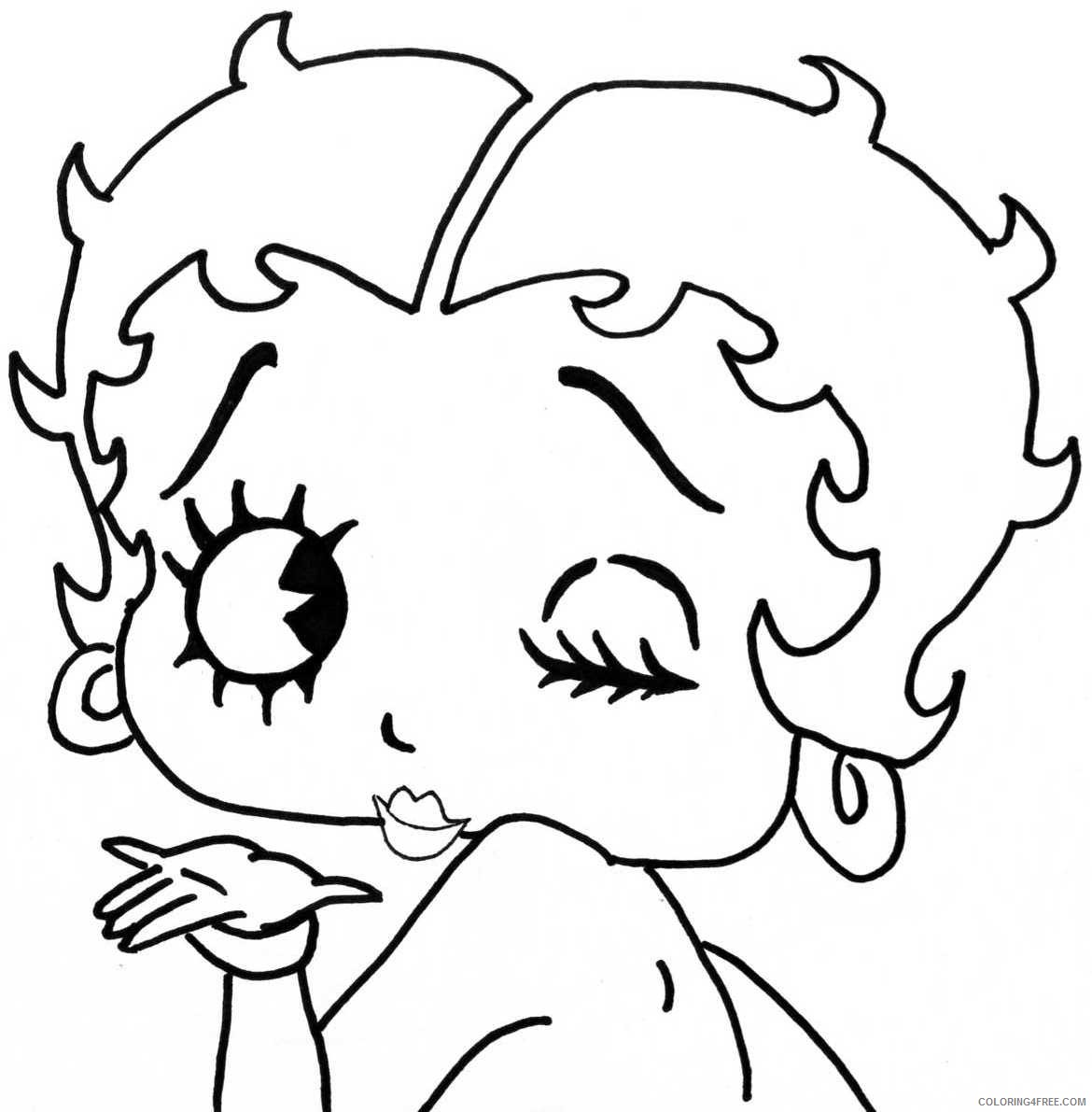 Betty Boop Coloring Pages Cartoons Betty Boop Face Printable 2020 1350 Coloring4free