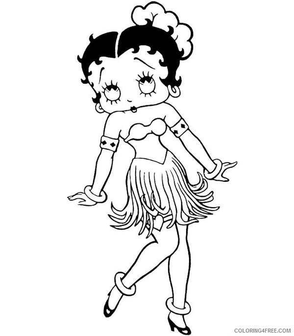 Betty Boop Coloring Pages Cartoons Betty Boop Hawaiian Dance Printable 2020 1351 Coloring4free